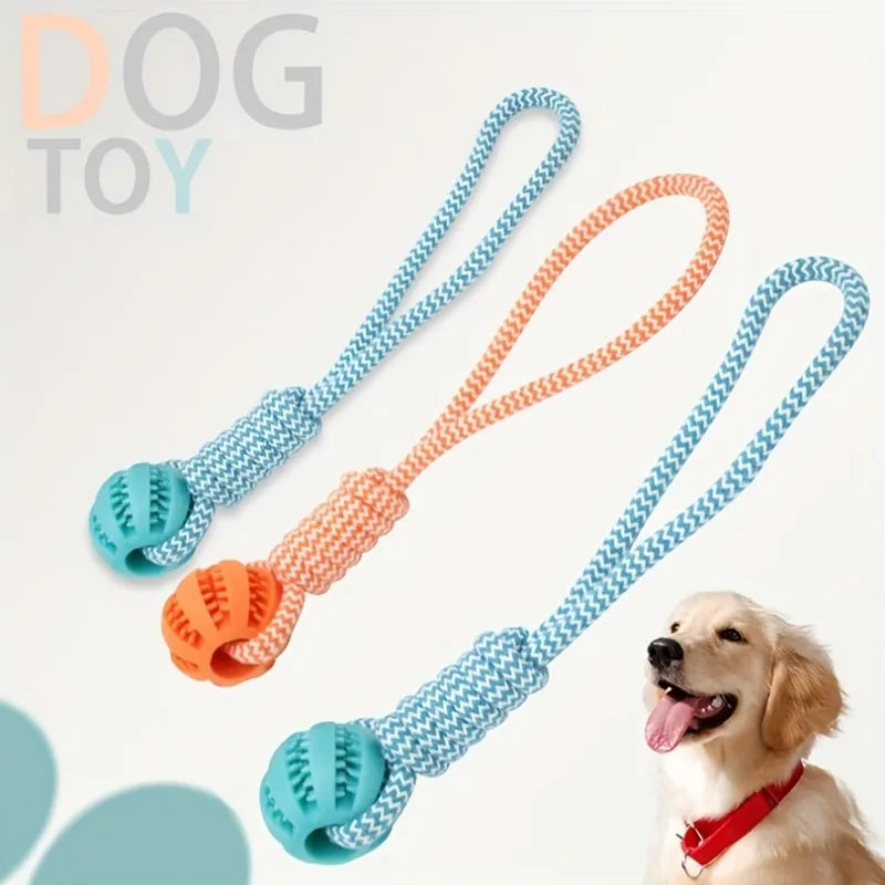 Interactive Dog Toy 3-Pack - Tug Rope, Treat Ball & Chew Toy for Large Breeds