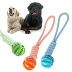 Interactive Dog Toy 3-Pack - Tug Rope, Treat Ball & Chew Toy for Large Breeds