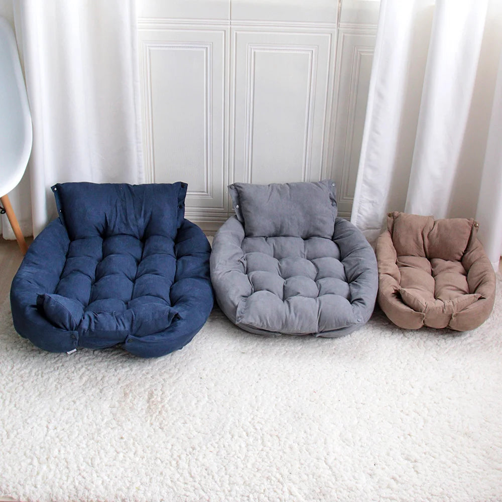 3-in-1 Dog & Cat Bed – Warm Soft Pet Cushion for Puppies & Cats