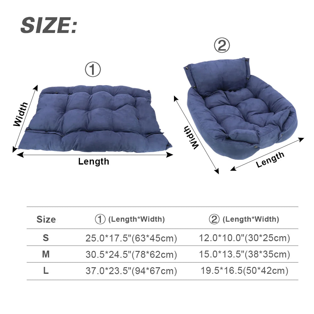 3-in-1 Dog & Cat Bed – Warm Soft Pet Cushion for Puppies & Cats