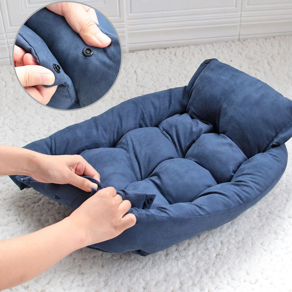 3-in-1 Dog & Cat Bed – Warm Soft Pet Cushion for Puppies & Cats