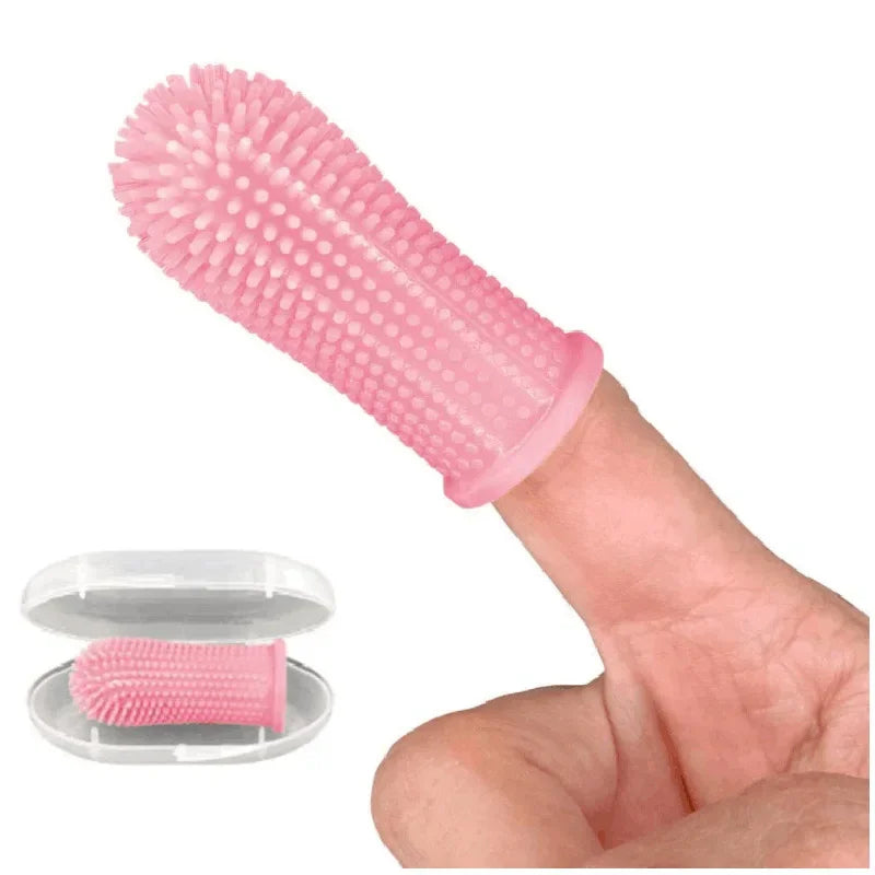Pet Finger Toothbrush - Super Soft Silicone Teeth Cleaning Tool for Dogs & Cats