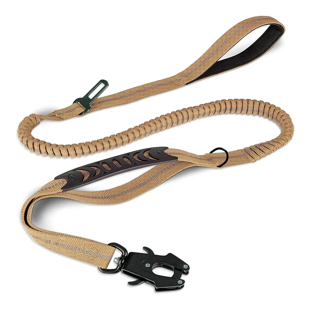 Reflective Bungee Dog Leash – Heavy-Duty No-Pull Leash with Seatbelt