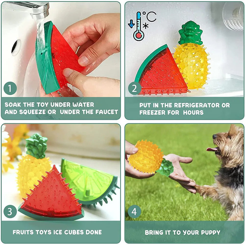 Freezable Cooling Chew Toy - Summer Fruit Design for Dogs & Cats