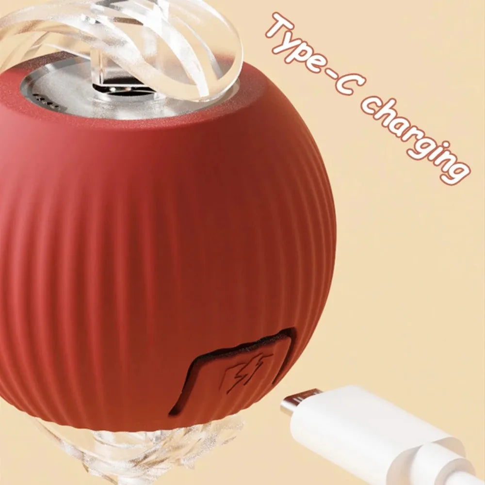 Automatic Cat Ball Toy – Smart Rolling Ball with Faux Tail