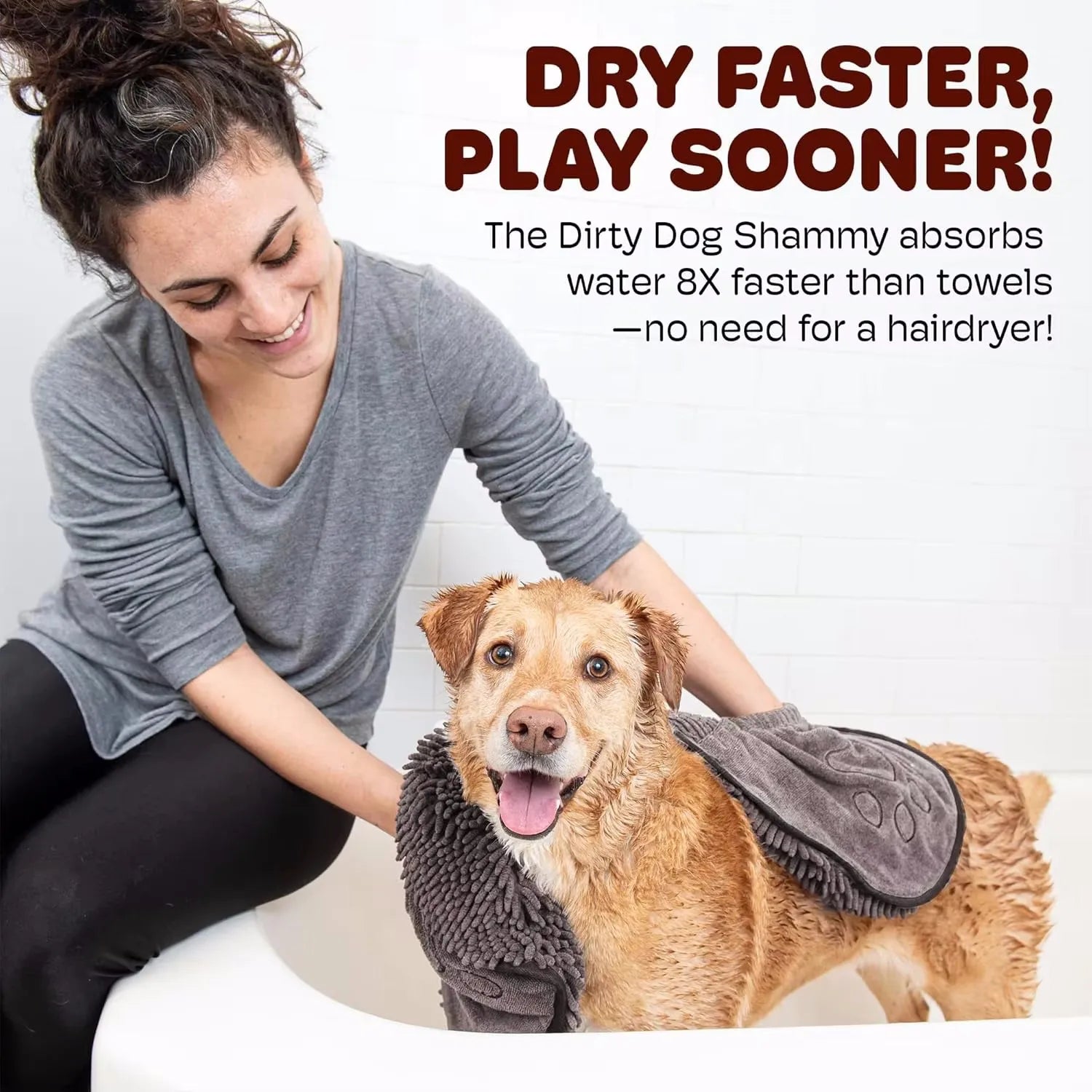 Super Absorbent Pet Bath Towel - Quick-Dry Chenille Dog & Cat Drying Towel