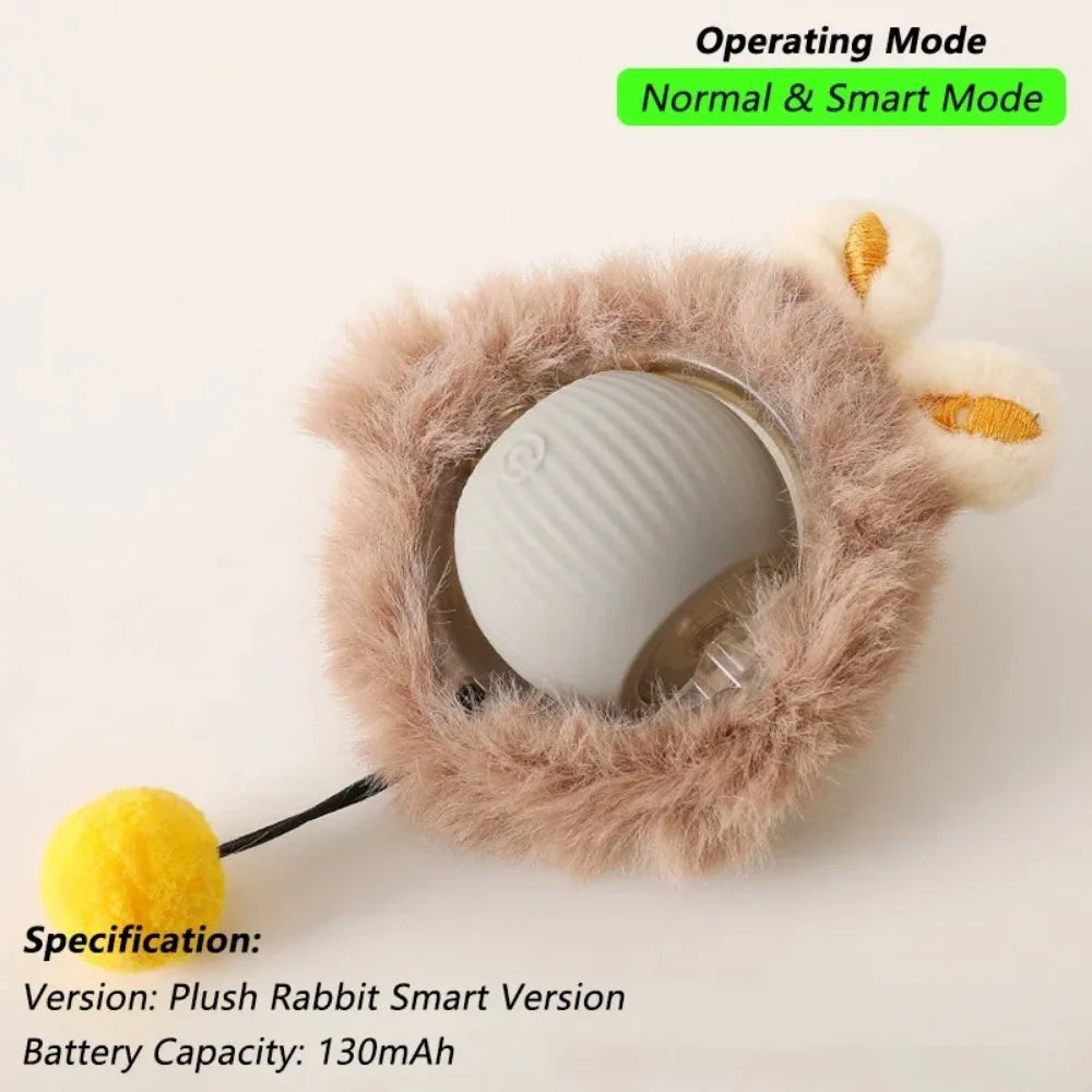 Automatic Cat Ball Toy – Smart Rolling Ball with Faux Tail