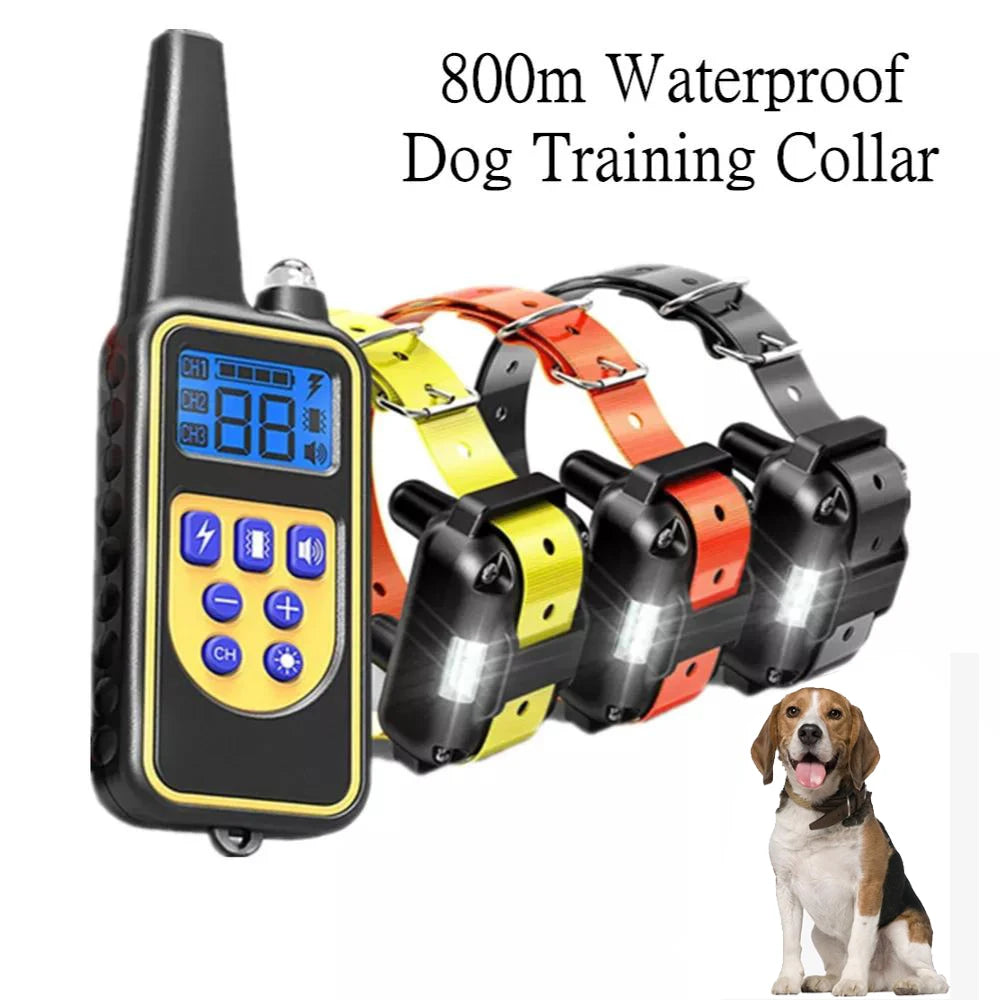 Waterproof Dog Training Collar - 800M Remote with 99 Vibration/Shock Levels