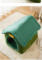 Foldable Dog & Cat House Bed – Warm Pet Nest for Small & Medium Pets