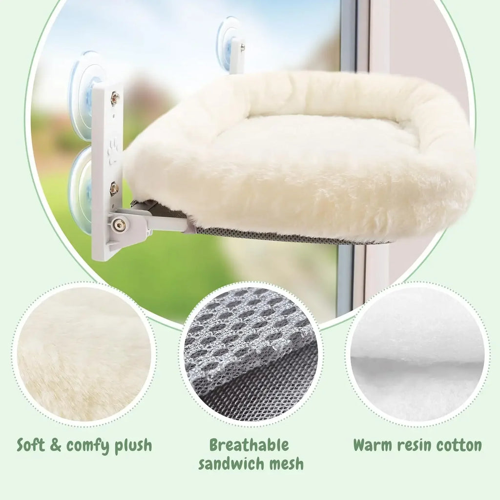 Window Cat Hammock - Suction Cup Mounted Sunbathing Perch