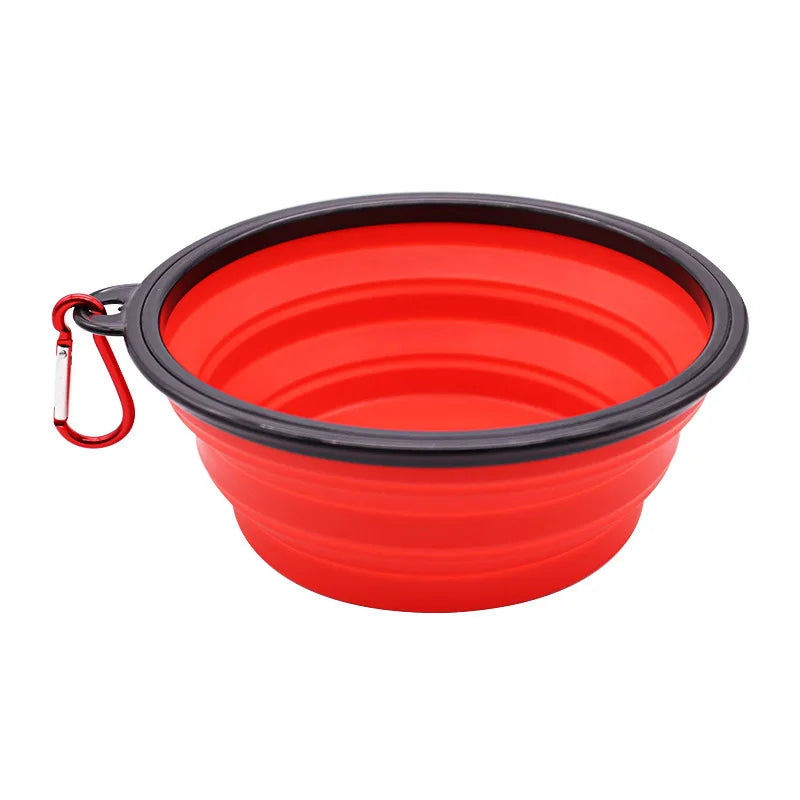 Collapsible Silicone Pet Bowl - 2-in-1 Food & Water Container with Carabiner