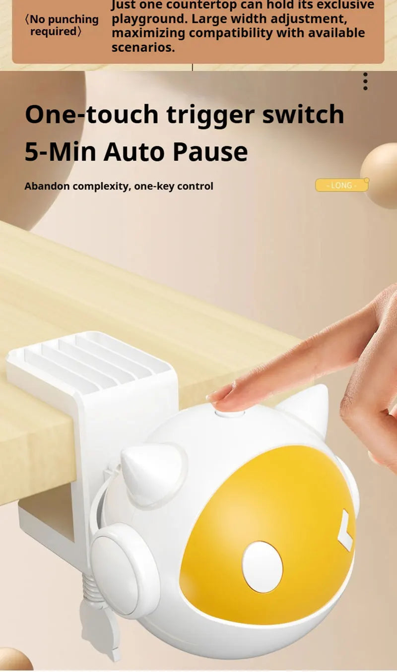 Automatic Lifting Cat Toy - Electric Teaser Ball with Adjustable Clamp