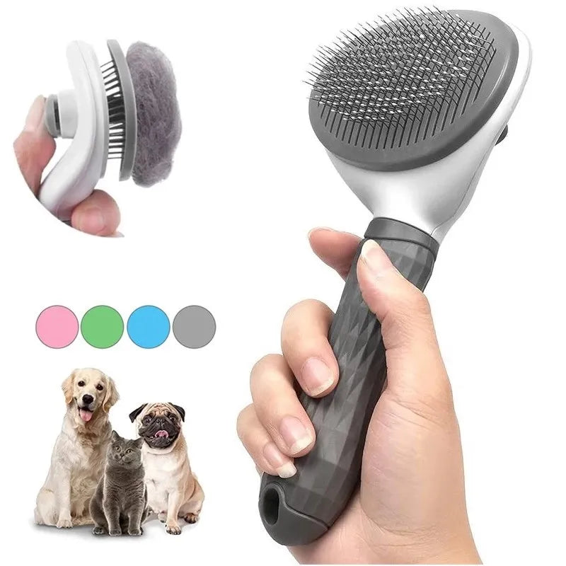 Self-Cleaning Pet Brush for Dogs & Cats – Hair Remover Comb