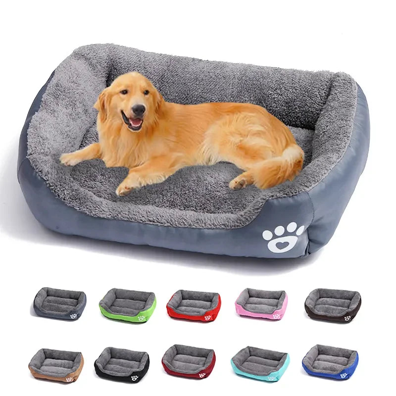 Large Square Pet Bed – Plush Washable Dog & Cat Sofa