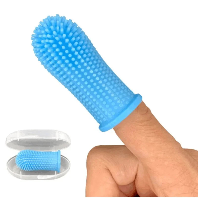 Pet Finger Toothbrush - Super Soft Silicone Teeth Cleaning Tool for Dogs & Cats