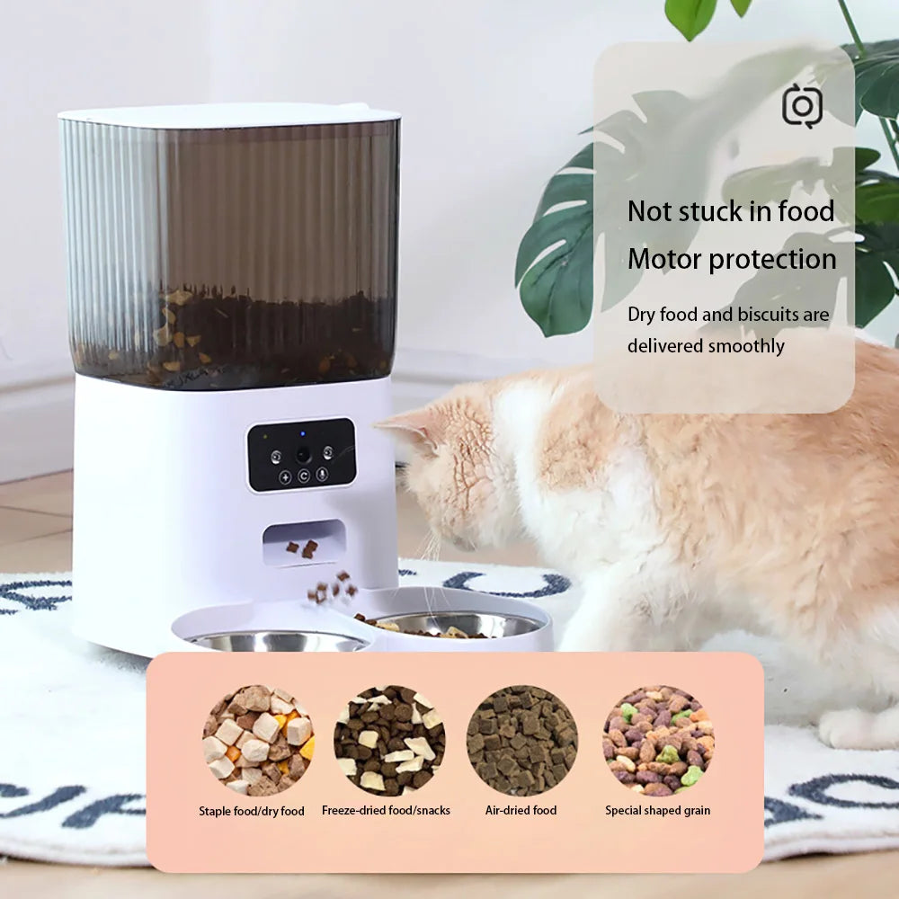 Smart Automatic Pet Feeder 5L – Cat & Dog Feeder with Camera & Voice