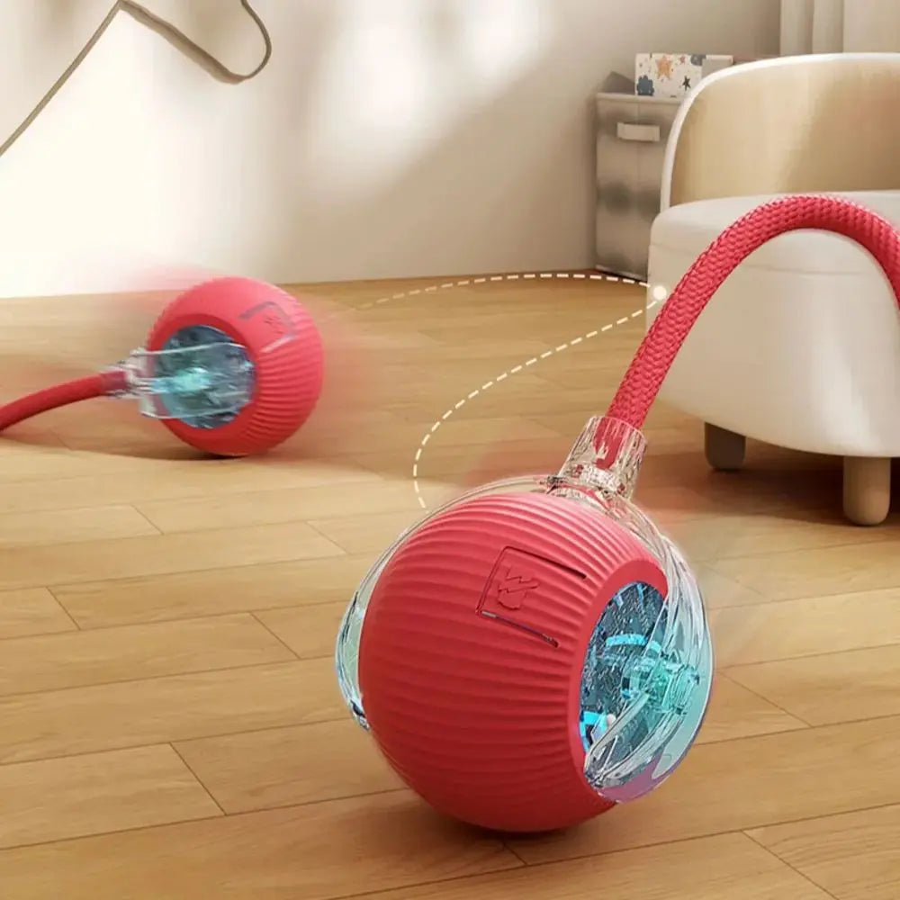Automatic Cat Ball Toy – Smart Rolling Ball with Faux Tail