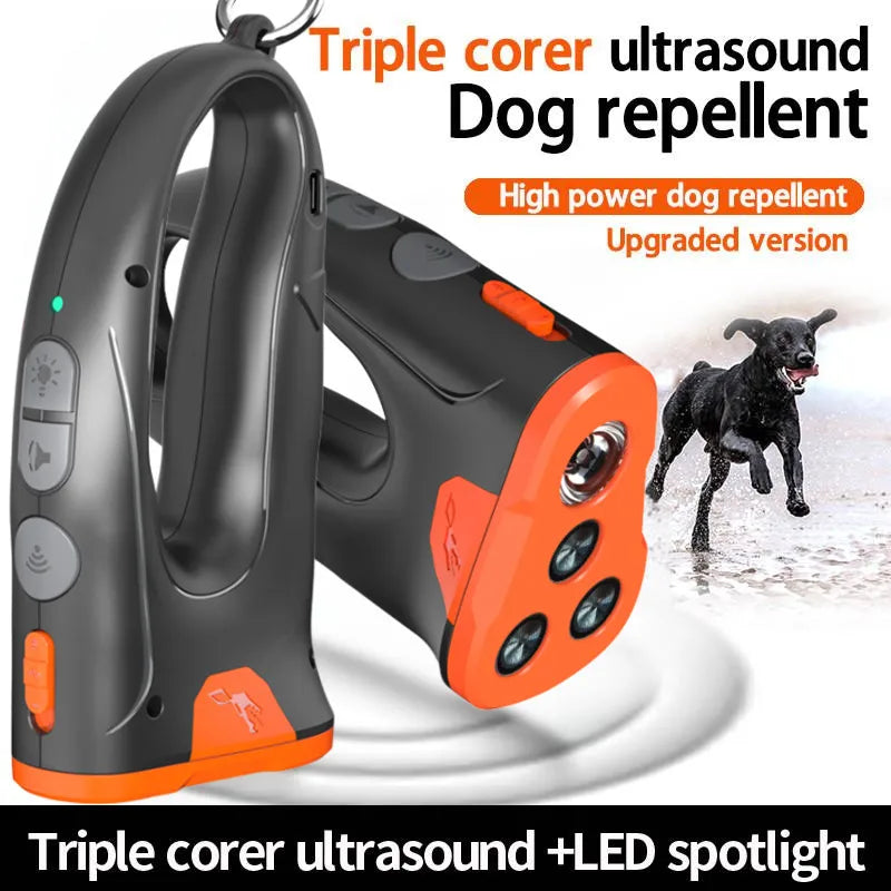 Ultrasonic Dog Training Device - Anti-Bark Deterrent with LED Flashlight