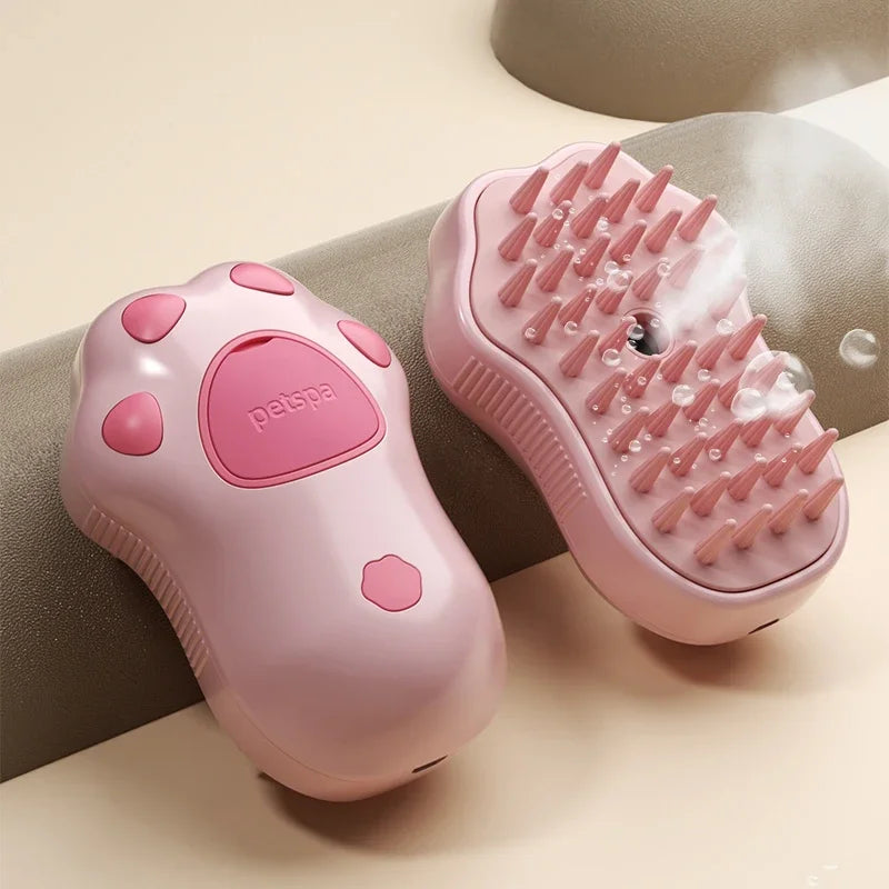3-in-1 Steamy Pet Brush – Electric Dog & Cat Grooming Comb with Spray