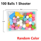 Cat Ball Launcher Toy - 10-100 Plush Balls with Shooting Gun