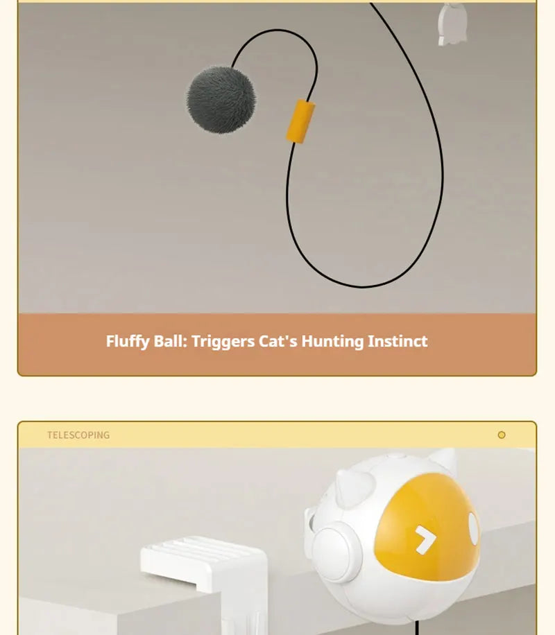 Automatic Lifting Cat Toy - Electric Teaser Ball with Adjustable Clamp