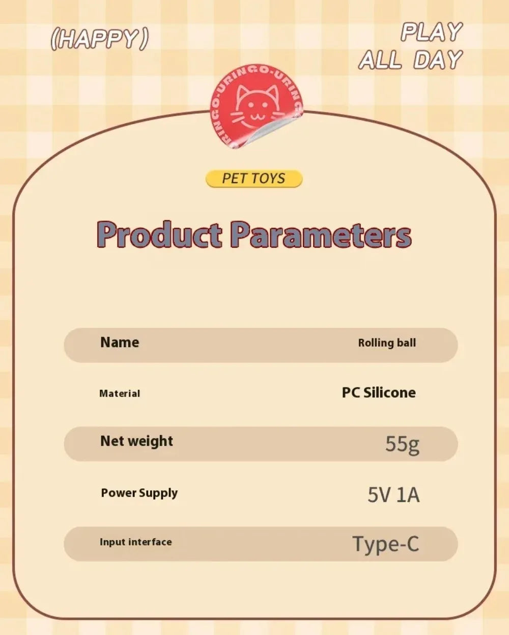 Automatic Cat Ball Toy – Smart Rolling Ball with Faux Tail