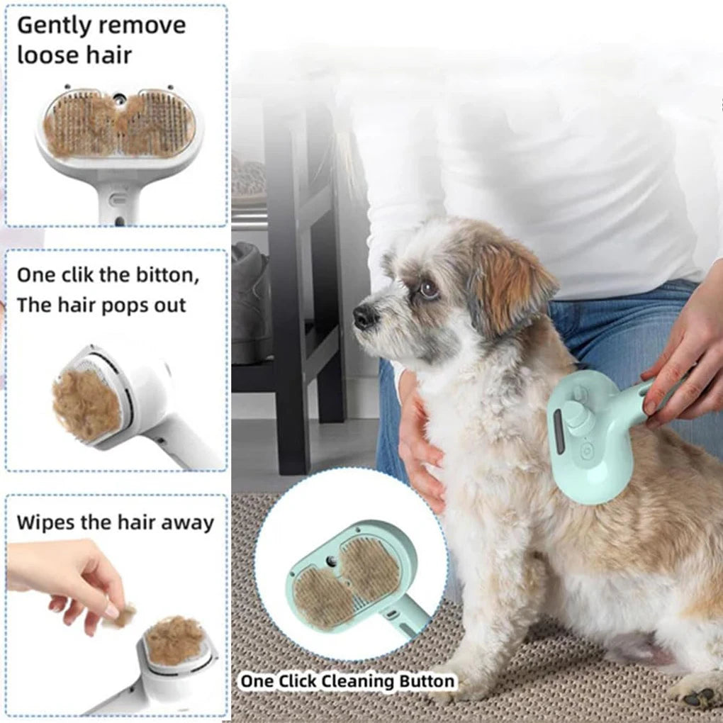 Steam Spray Dog Grooming Brush – Luxury Pet Hair Remover