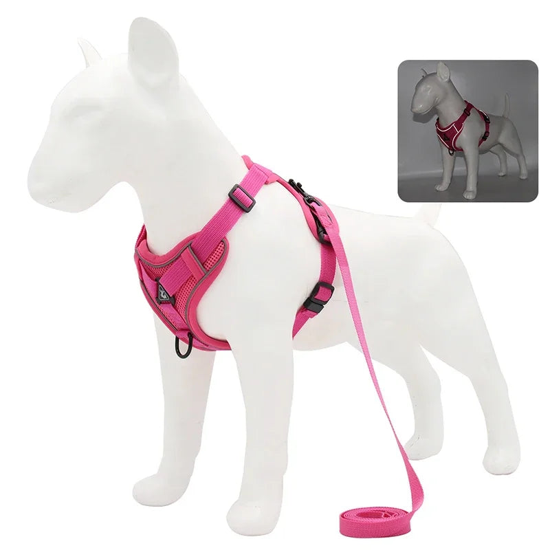 No-Pull Dog & Cat Harness Set – Adjustable Reflective Vest with Leash