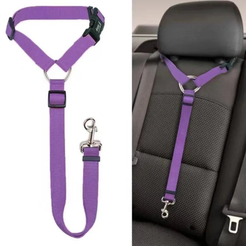 2-in-1 Pet Car Seat Belt & Leash – Adjustable Dog Safety Harness