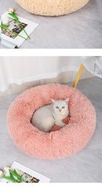 Plush Cat & Dog Nest – Warm Detachable Pet Bed for Winter