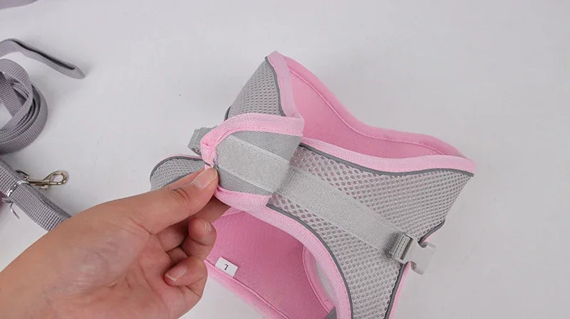 Adjustable Puppy Harness Set - Reflective Vest with Leash for Small Dogs