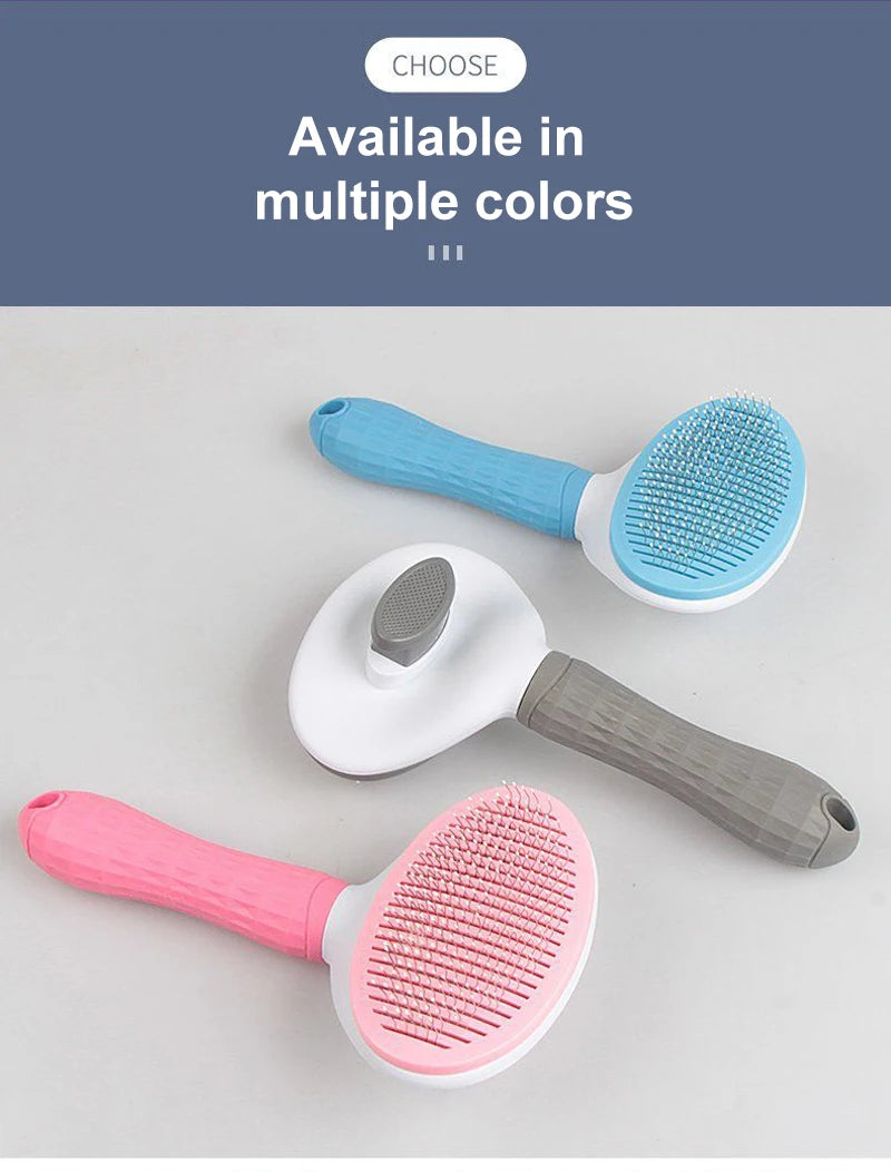 Pet Grooming Brush – Dog & Cat Hair Remover Comb for Long Hair