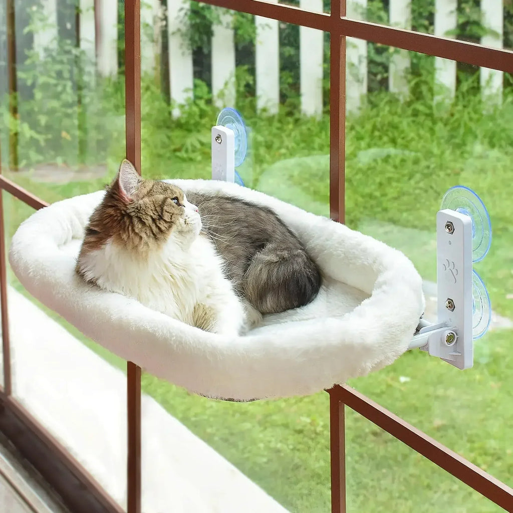 Window Cat Hammock - Suction Cup Mounted Sunbathing Perch