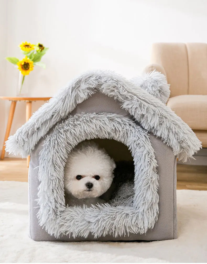 Medium Dog Kennel Bed – Soft Removable Winter Puppy House