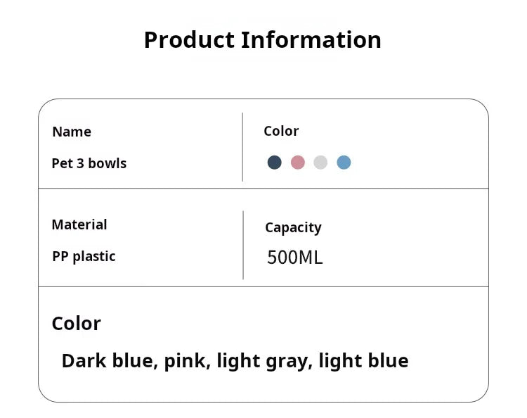 3-in-1 Pet Bowl Set – Tilted Cat & Dog Food Bowl with Water Feeder