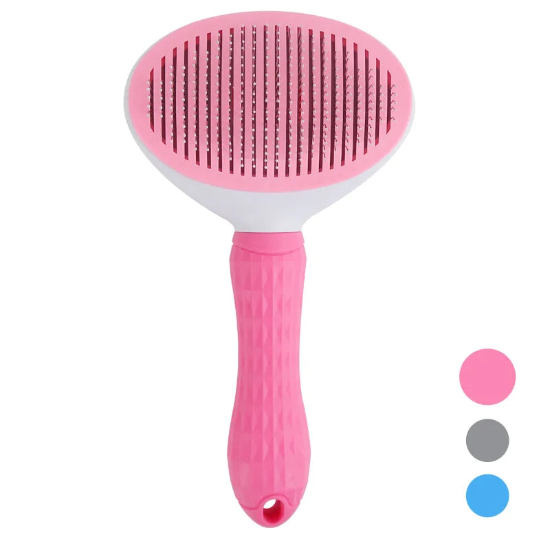 Self-Cleaning Pet Hair Comb – Cat & Dog Grooming Slicker Brush