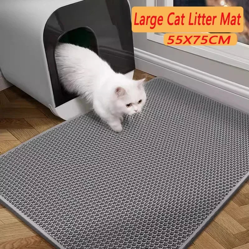 Waterproof Cat Litter Mat – Double Layer Non-Slip Pet Clean Pad