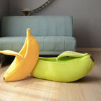 Banana Cat Bed - Cute Fruit-Shaped Pet Bed with Thick Cushion
