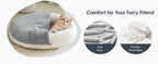 Enclosed Cat Cave Bed - Hooded Donut Design with Non-Slip Base