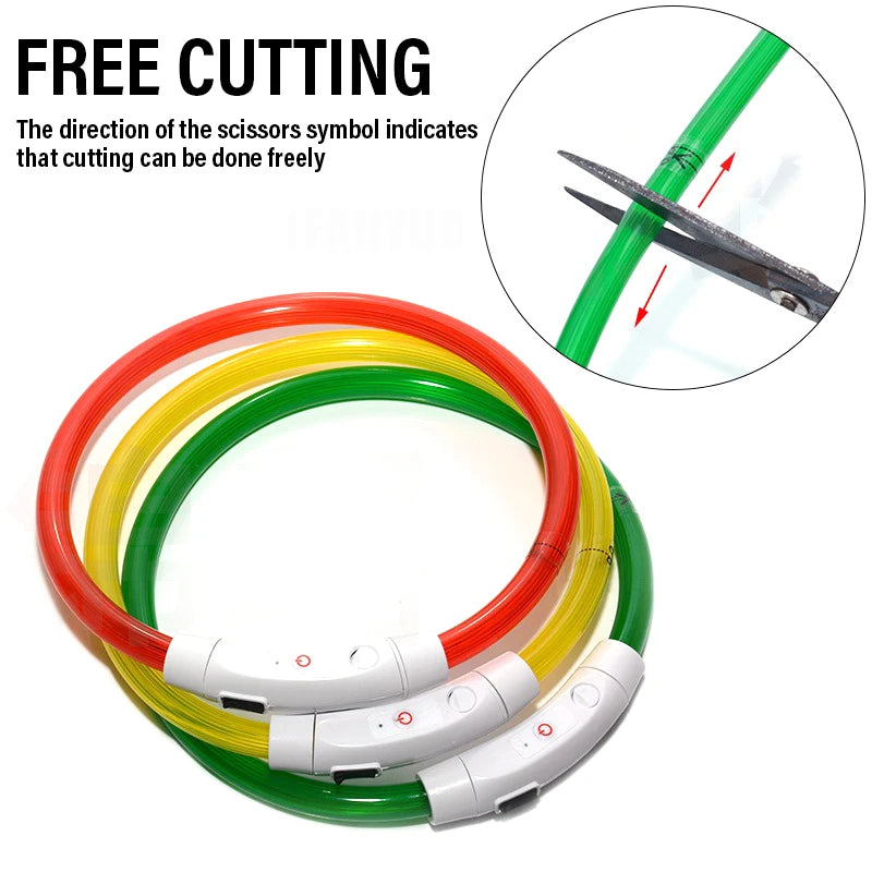 USB Rechargeable LED Dog Collar - 3 Mode Glow Collar for Night Safety