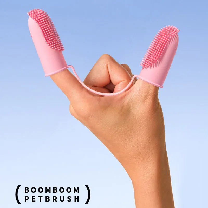 Pet Finger Toothbrush - Super Soft Silicone Teeth Cleaning Tool for Dogs & Cats