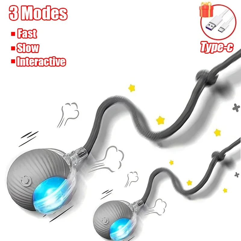 Smart Interactive Cat Ball - Automatic Rolling with Tail & Obstacle Avoidance