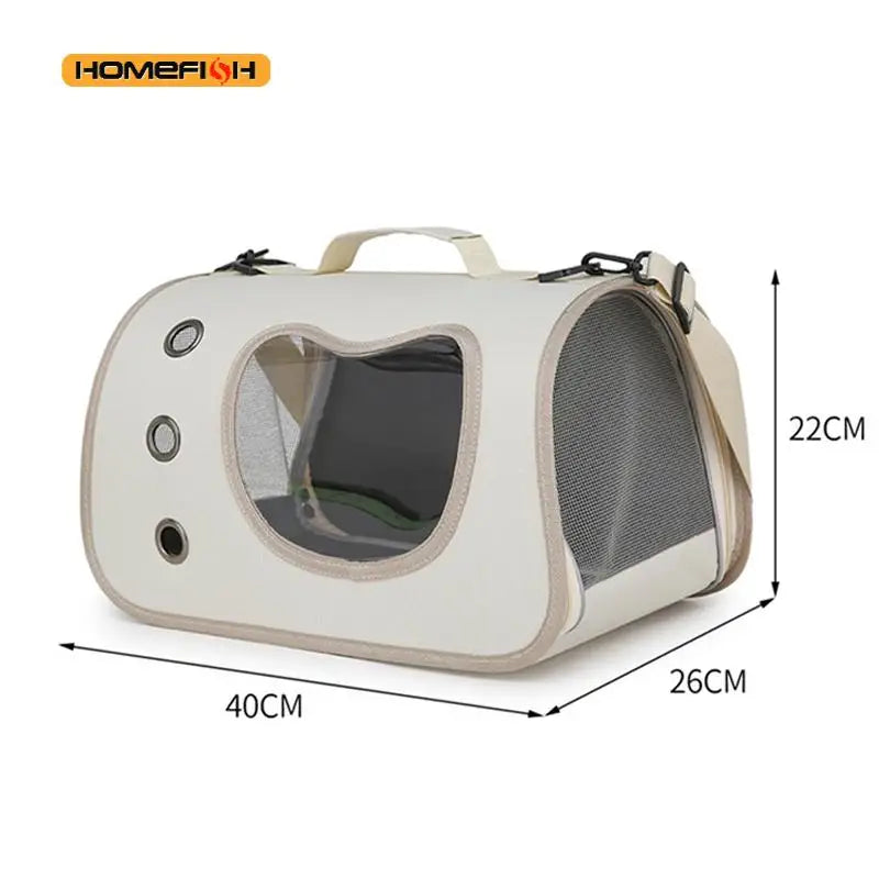 Foldable Pet Carrier Bag - Breathable Shoulder Bag for Small Dogs & Cats