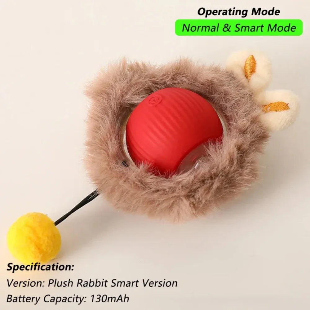 Automatic Cat Ball Toy – Smart Rolling Ball with Faux Tail