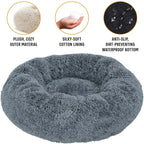 Round Plush Pet Bed – Soft Warm Dog & Cat Bed for Winter