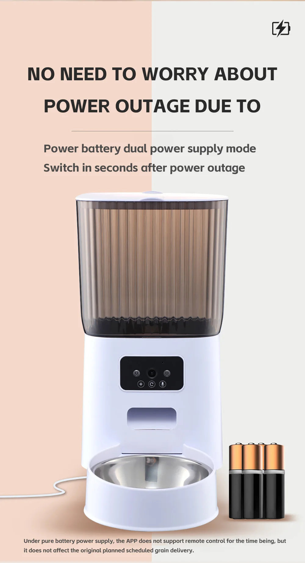 Smart Automatic Pet Feeder 5L – Cat & Dog Feeder with Camera & Voice