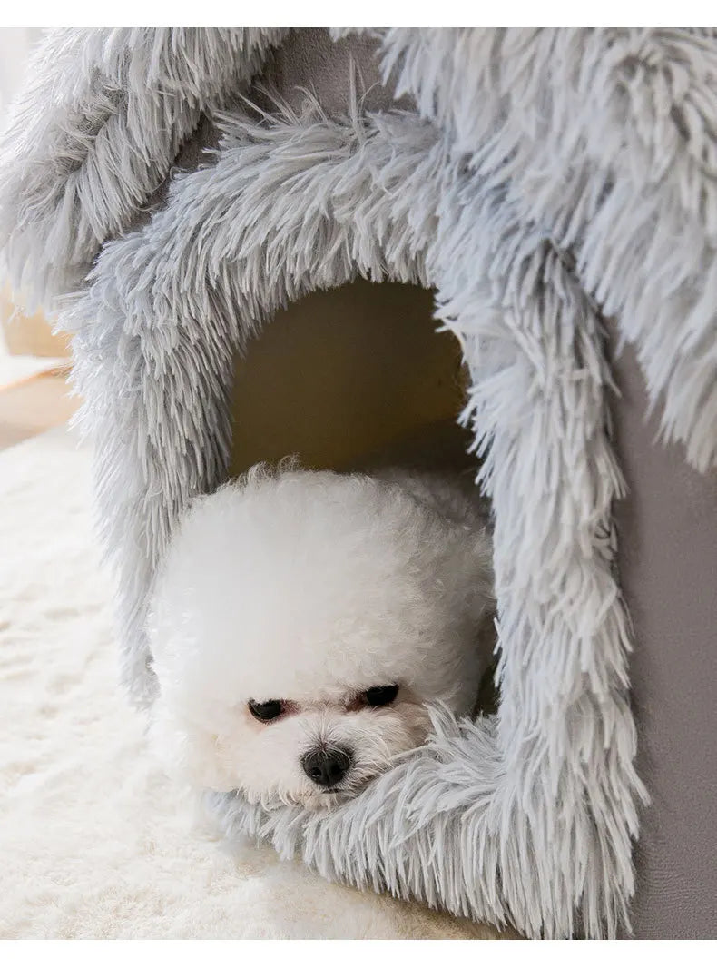 Medium Dog Kennel Bed – Soft Removable Winter Puppy House