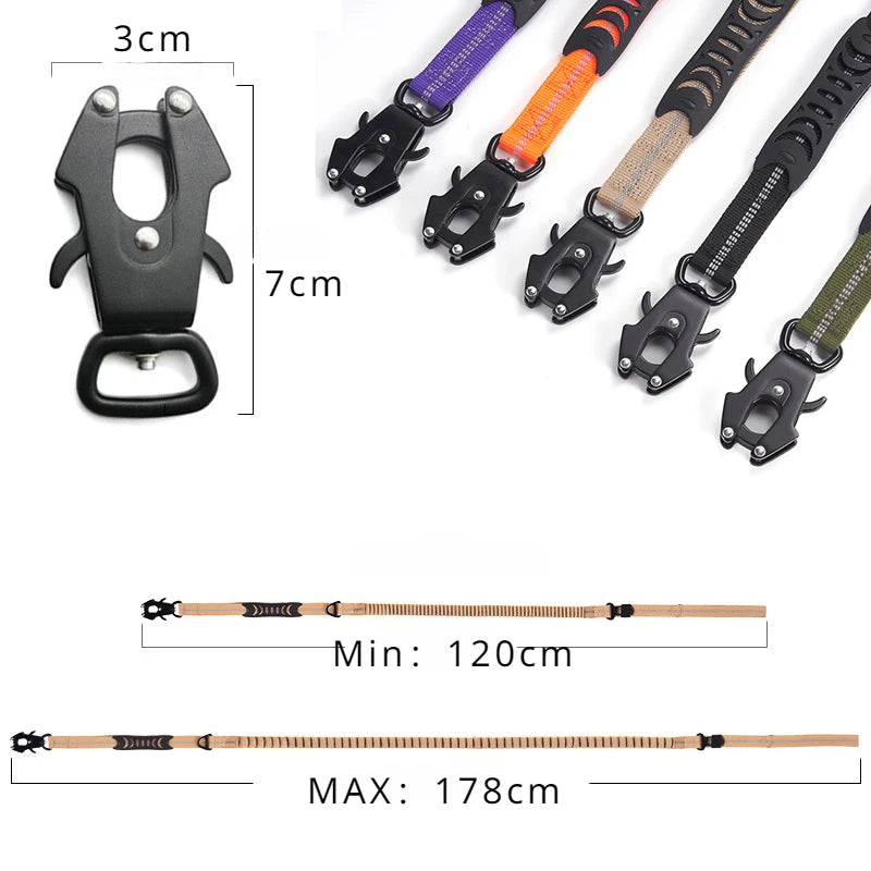 Reflective Bungee Dog Leash – Heavy-Duty No-Pull Leash with Seatbelt