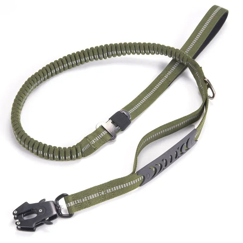 Reflective Bungee Dog Leash – Heavy-Duty No-Pull Leash with Seatbelt