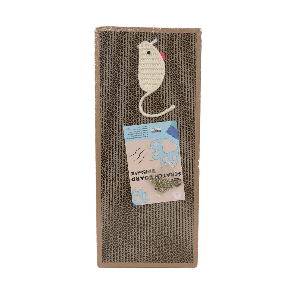 Oval Cat Scratching Board with Catnip - Corrugated Cardboard Scratcher & Bed
